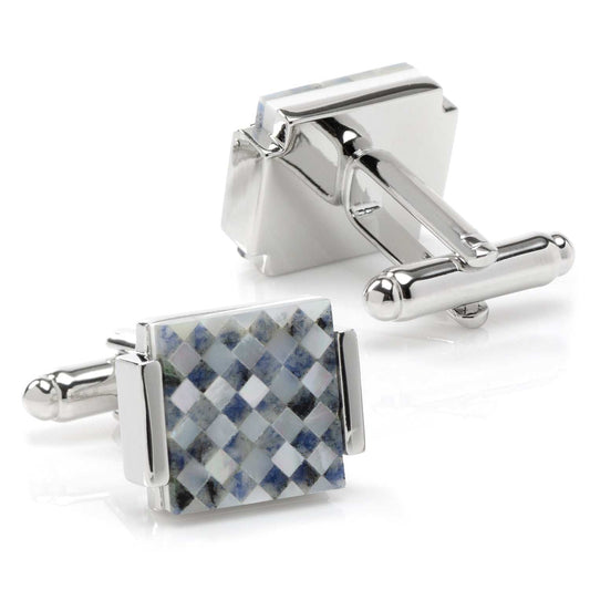 Floating Mother of Pearl Checkered Cufflinks - Cufflinks.com - Flyclothing LLC