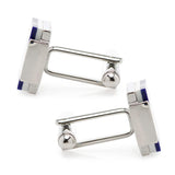 Mother of Pearl and Lapis Blue Windmill Square Cufflinks - Cufflinks.com - Flyclothing LLC