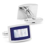 Mother of Pearl and Lapis Blue Key Cufflinks - Cufflinks.com - Flyclothing LLC