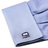 Mother of Pearl and Lapis Blue Key Cufflinks - Cufflinks.com - Flyclothing LLC