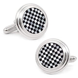 Onyx and Mother of Pearl Checker Step Cufflinks - Cufflinks.com - Flyclothing LLC