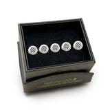 Onyx and Mother of Pearl Checker Step 5-Studs - Cufflinks.com - Flyclothing LLC