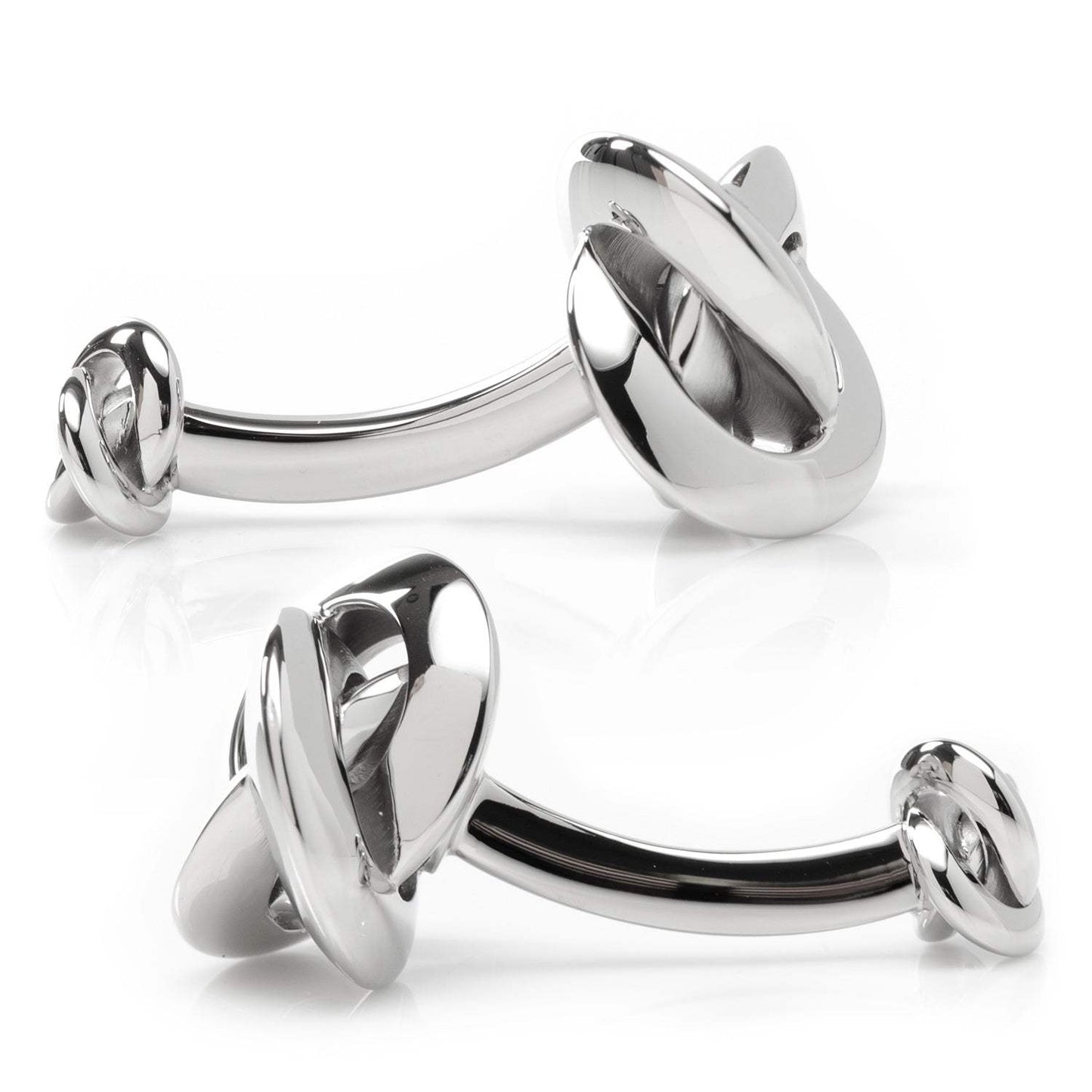 Double Sided Silver Knot Cufflinks - Cufflinks.com - Flyclothing LLC