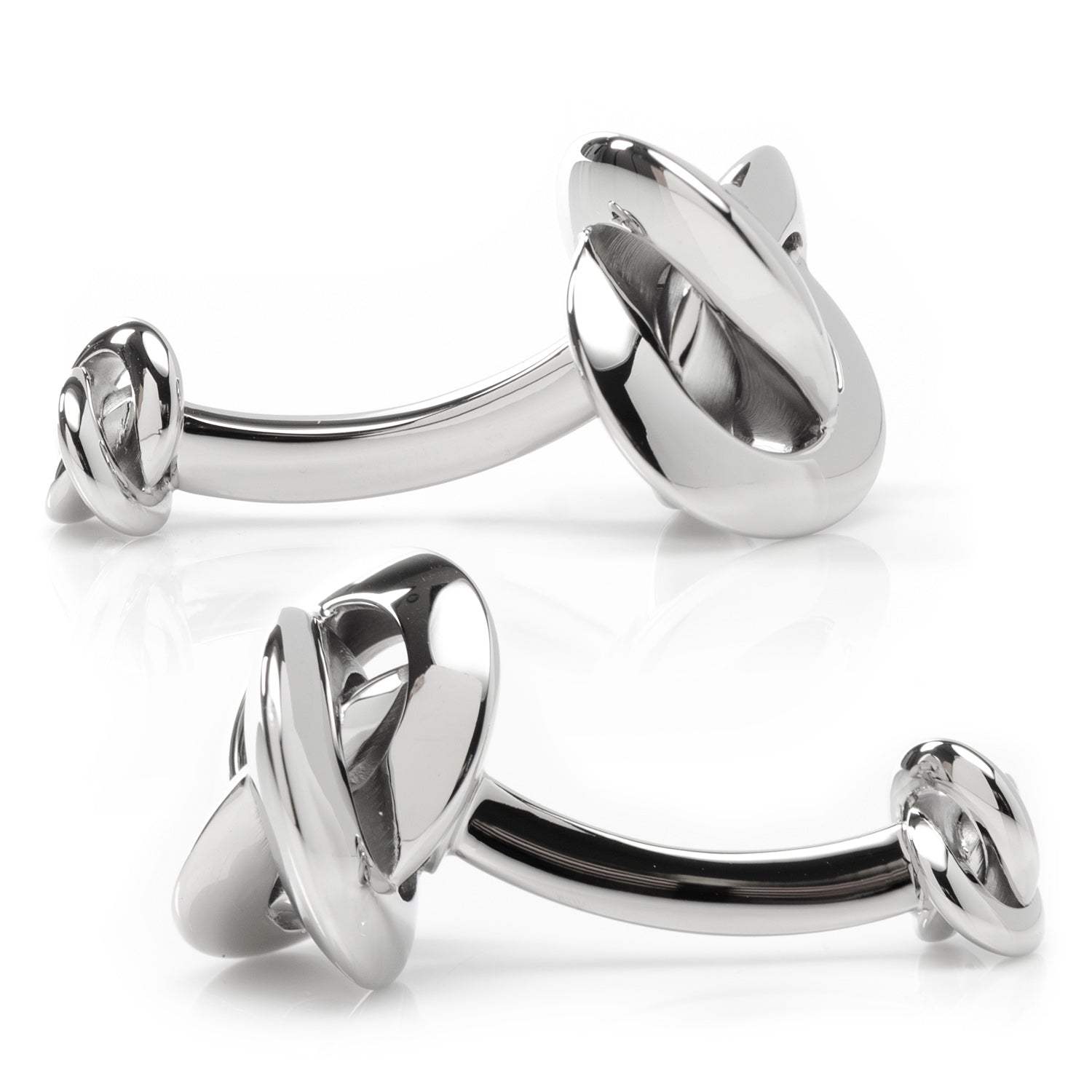 Double Sided Silver Knot Cufflinks - Cufflinks.com - Flyclothing LLC