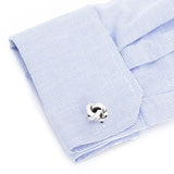 Double Sided Silver Knot Cufflinks - Cufflinks.com - Flyclothing LLC