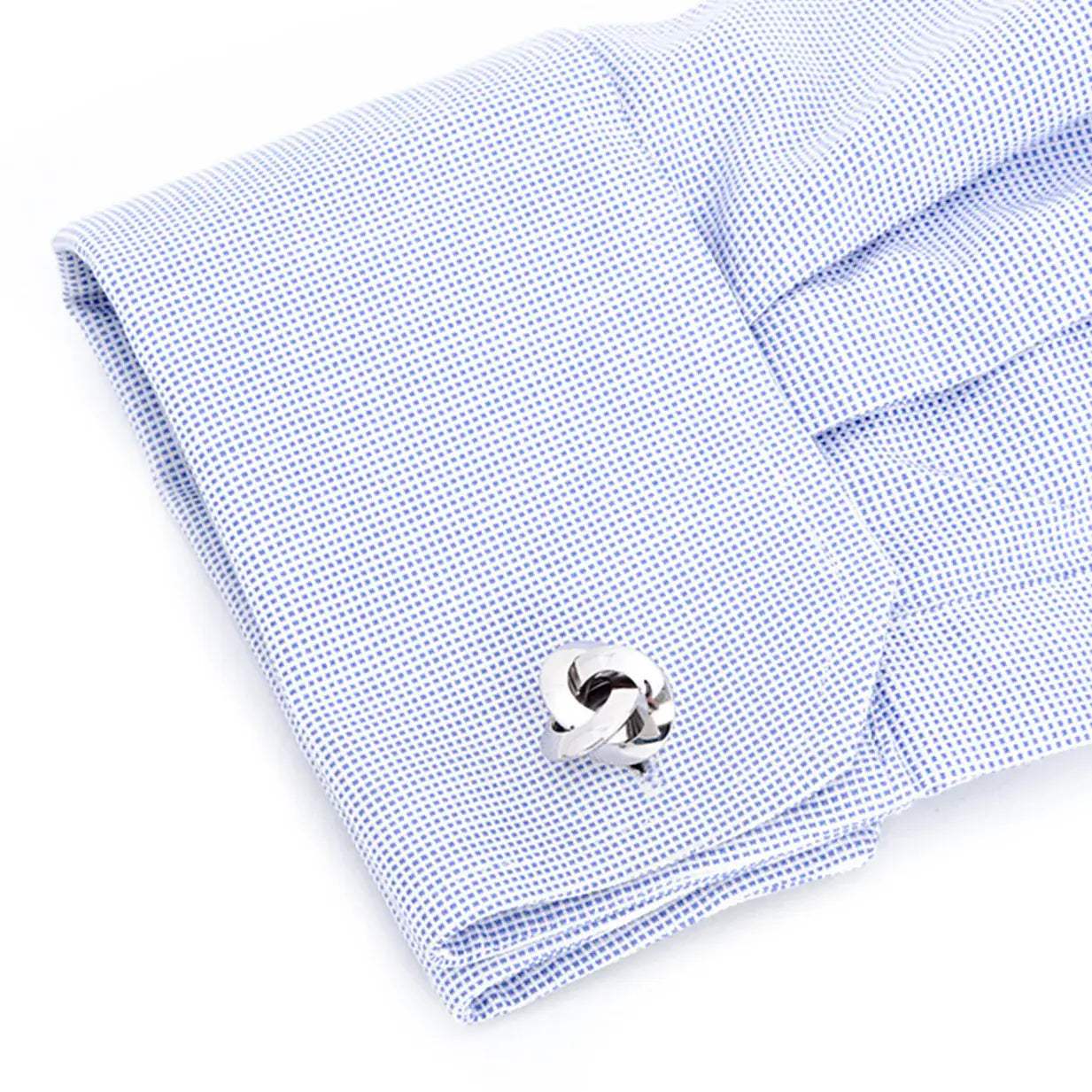 Double Sided Silver Knot Cufflinks - Cufflinks.com - Flyclothing LLC