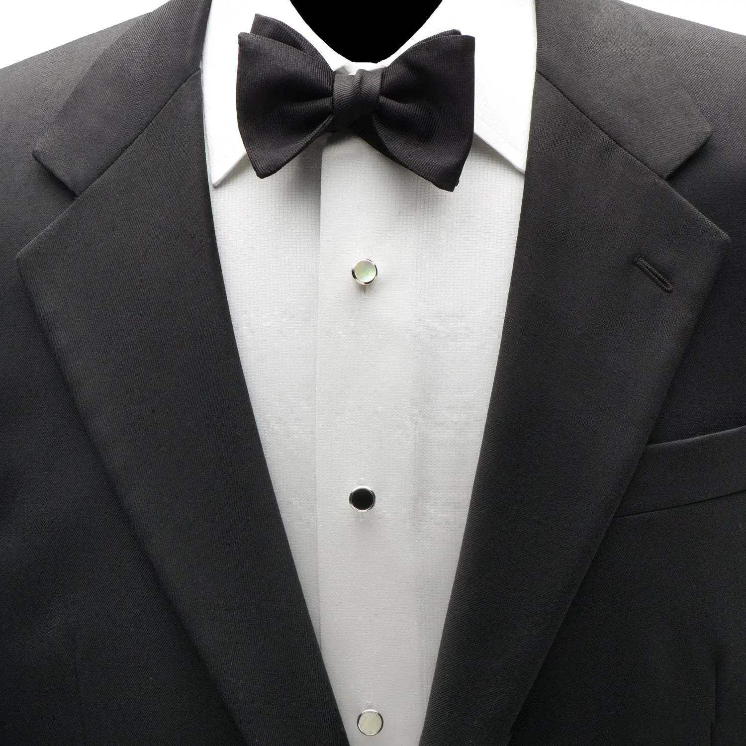 Double Sided Onyx Round Beveled 5-Stud Set - Cufflinks.com - Flyclothing LLC
