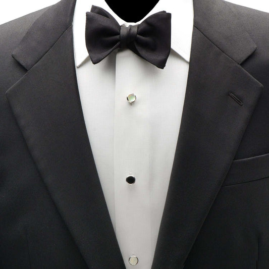 Double Sided Onyx Round Beveled 5-Stud Set - Cufflinks.com - Flyclothing LLC