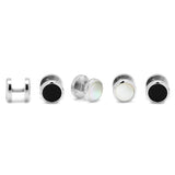Double Sided Onyx Round Beveled 5-Stud Set - Cufflinks.com - Flyclothing LLC