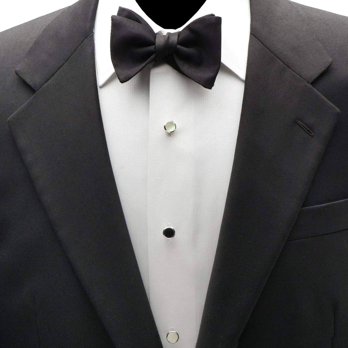 Double Sided Onyx and Mother of Pearl Round Beveled 5-Studs - Cufflinks.com - Flyclothing LLC