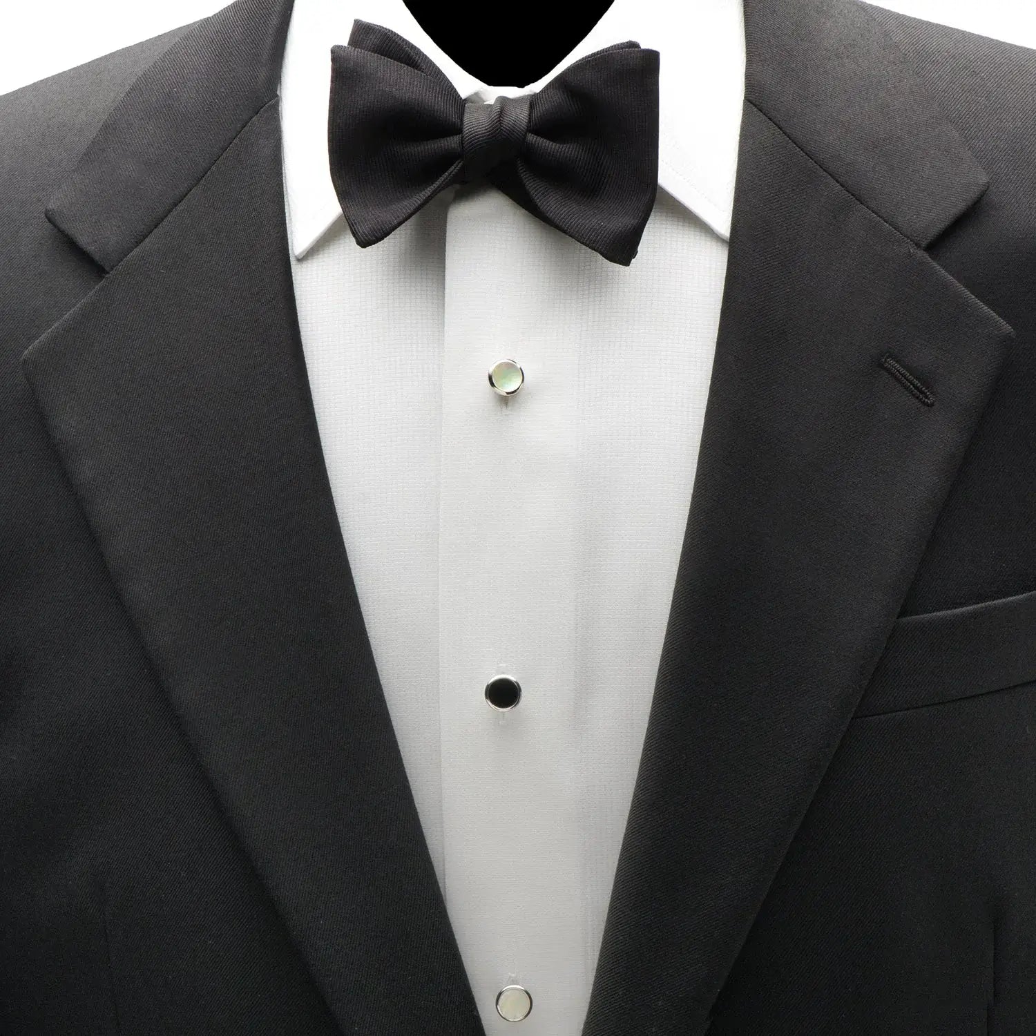Double Sided Onyx and Mother of Pearl Round Beveled 5-Studs - Cufflinks.com - Flyclothing LLC