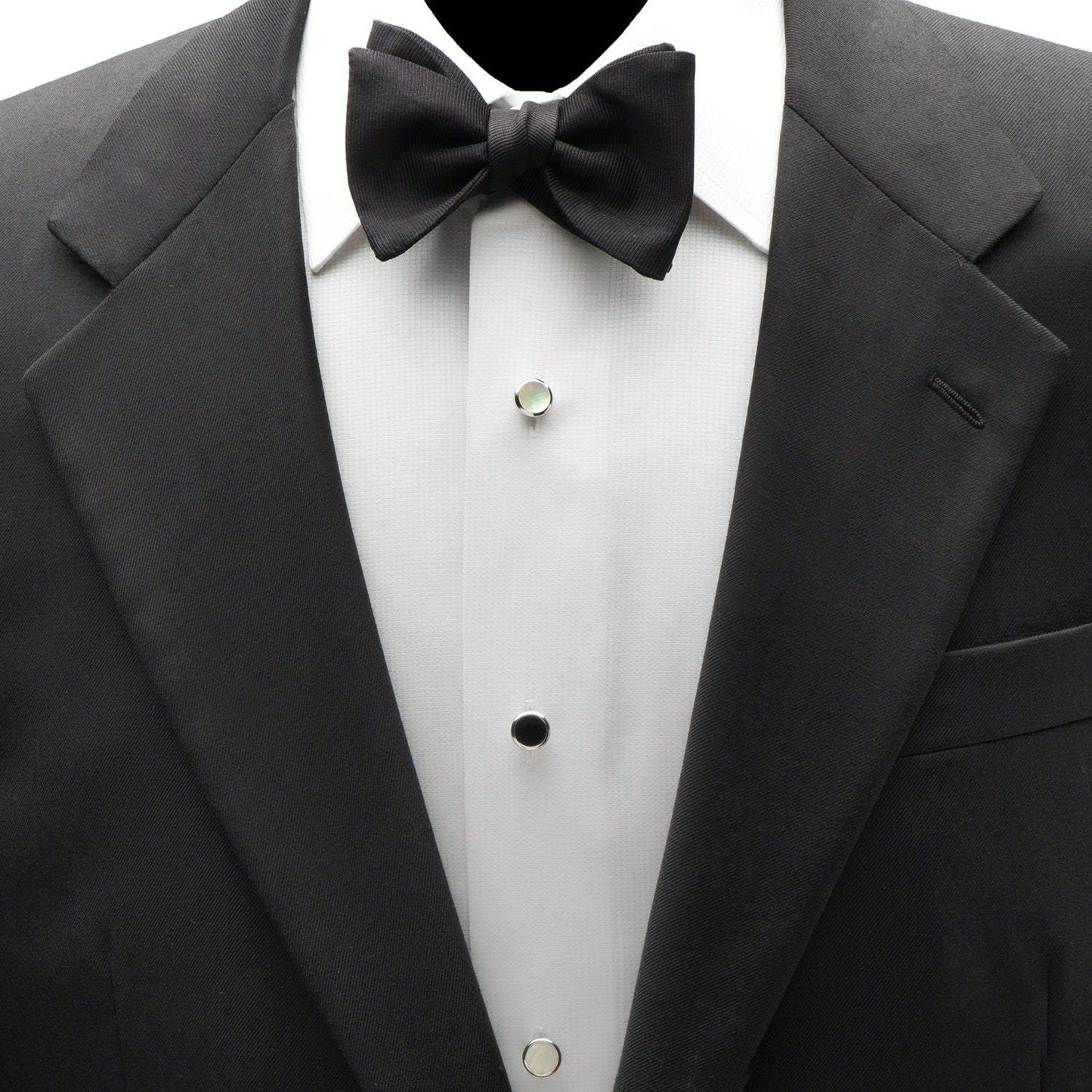 Double Sided Onyx and Mother of Pearl Round Beveled 5-Studs - Cufflinks.com - Flyclothing LLC