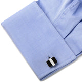 Silver Wrapped Onyx Cufflinks - Cufflinks.com - Flyclothing LLC