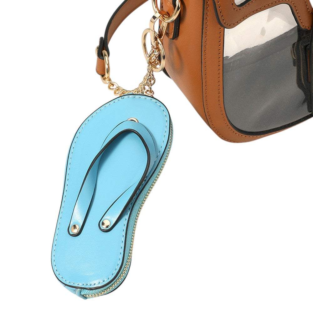Faux Leather Flip-flop Mini Wristlet Bag Charm Coin Purse - Madeline Love - Flyclothing LLC