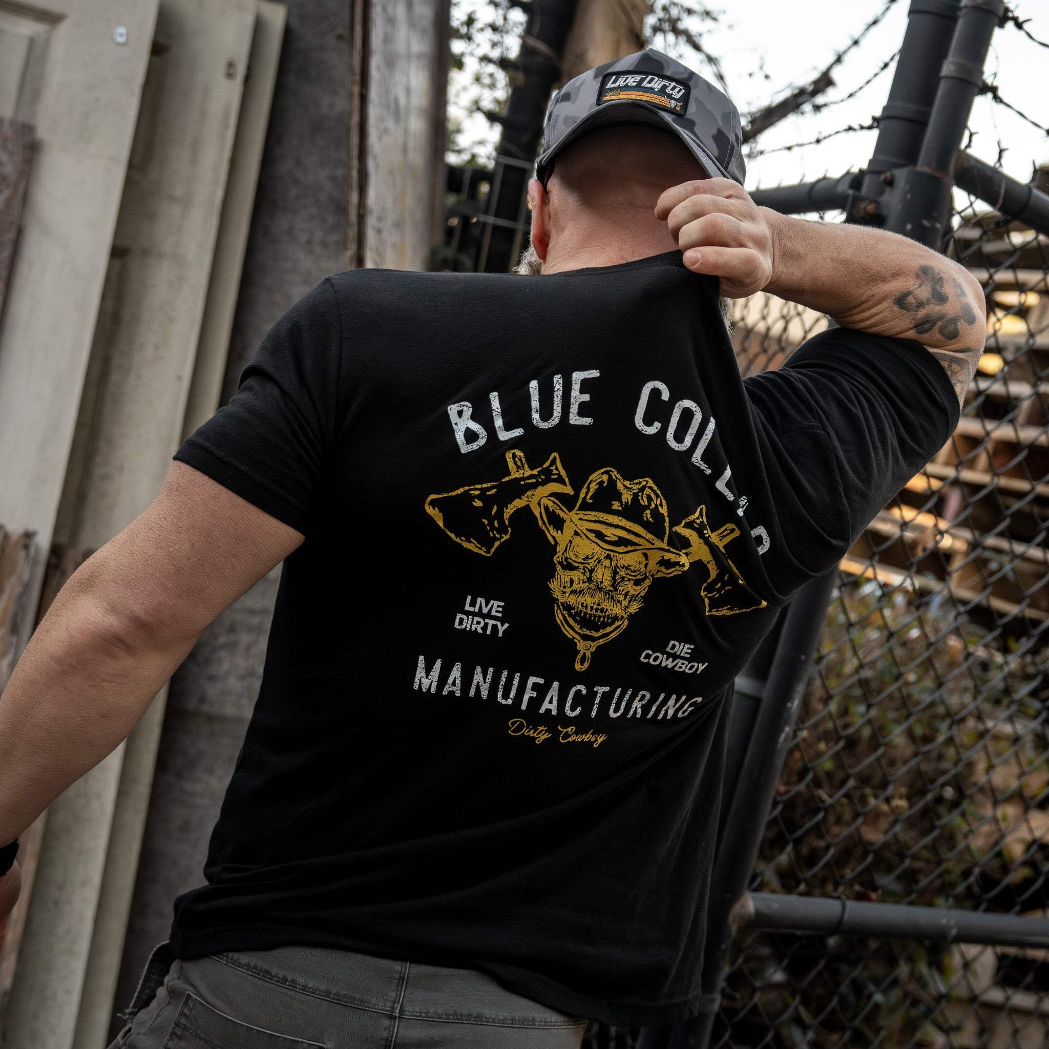 Blue Collar Hatchet Men's T-Shirt - DIRTY COWBOY USA - Flyclothing LLC