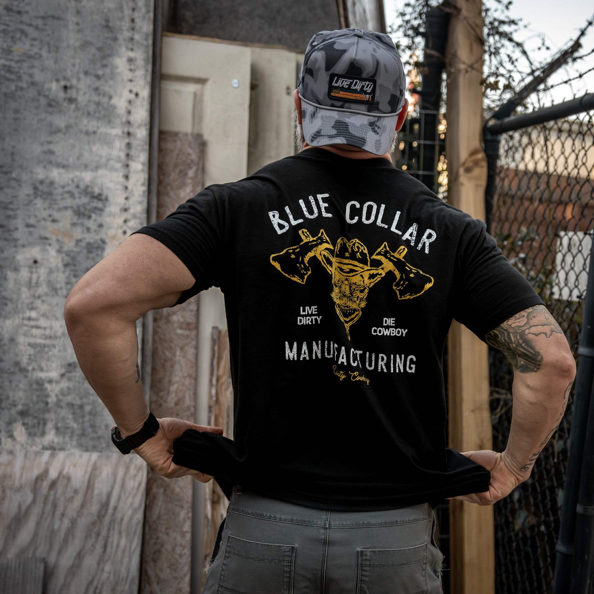 Blue Collar Hatchet Men's T-Shirt - DIRTY COWBOY USA - Flyclothing LLC