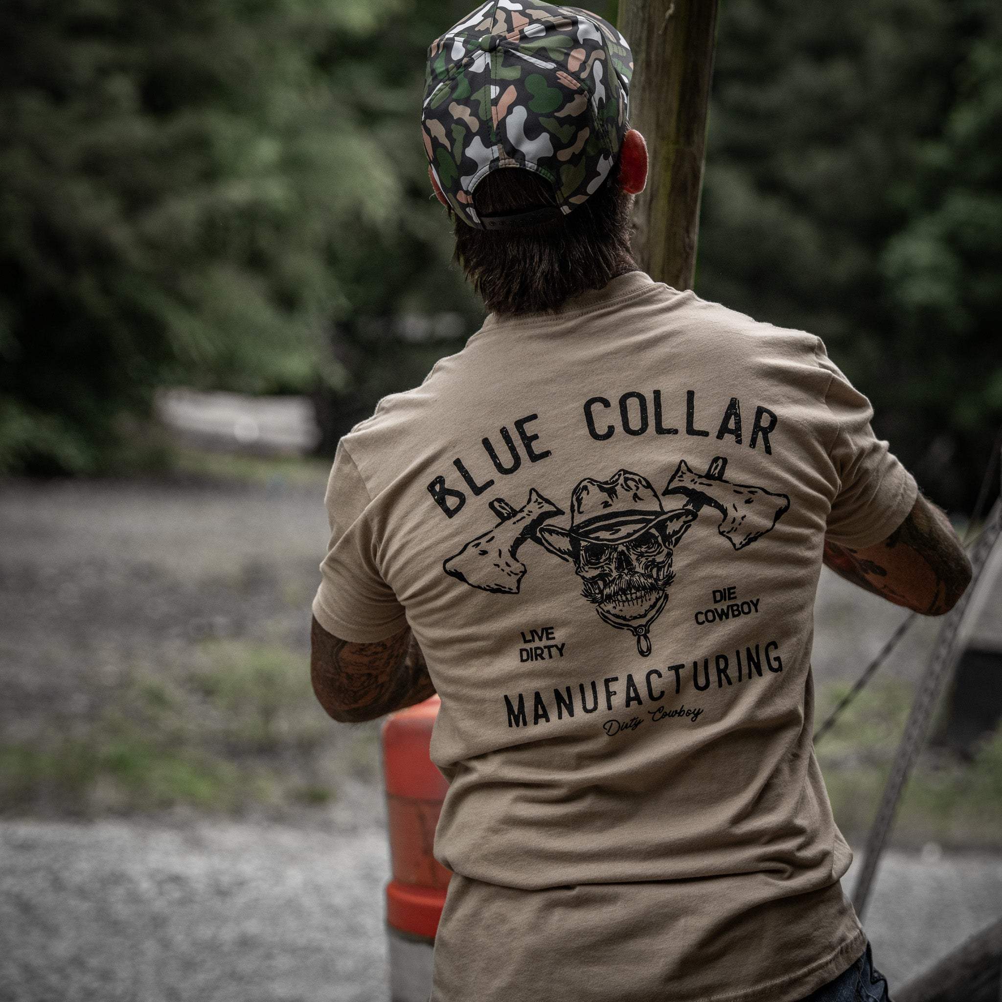 Blue Collar Hatchet Men's T-Shirt - DIRTY COWBOY USA - Flyclothing LLC