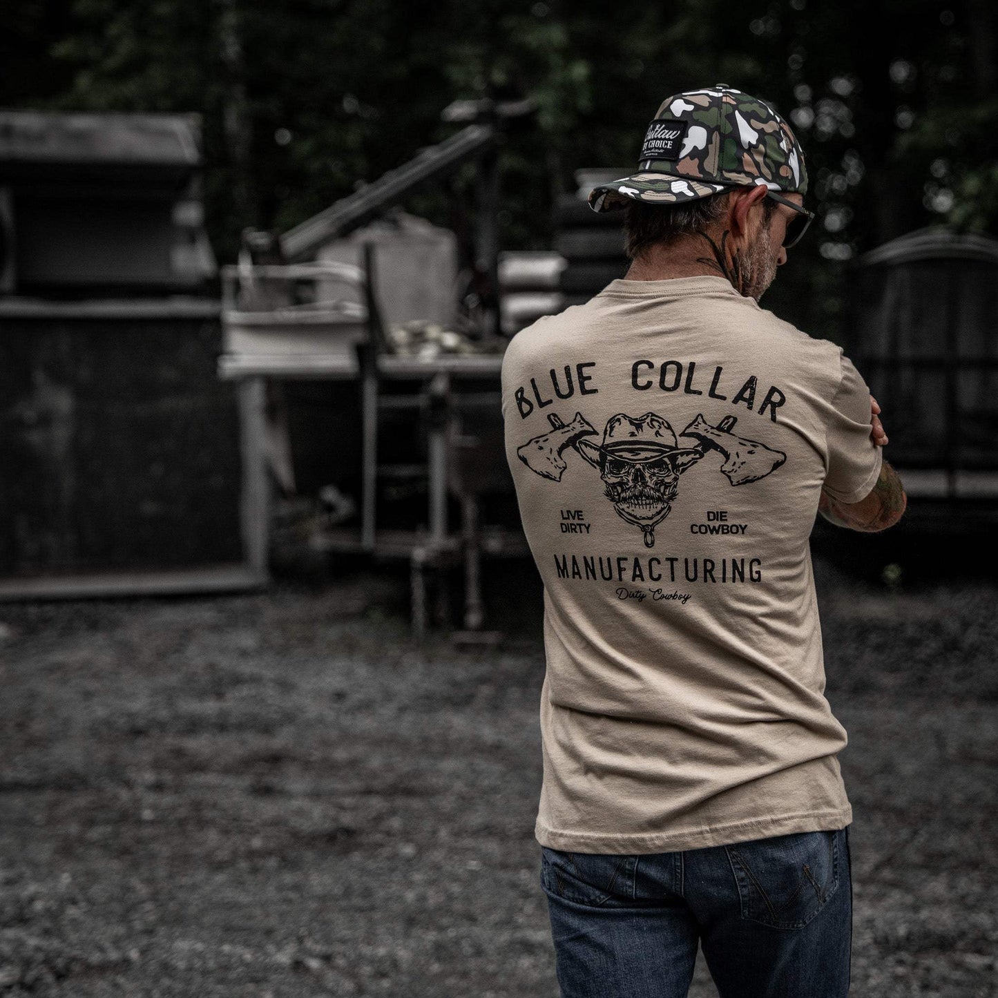 Blue Collar Hatchet Men's T-Shirt - DIRTY COWBOY USA - Flyclothing LLC