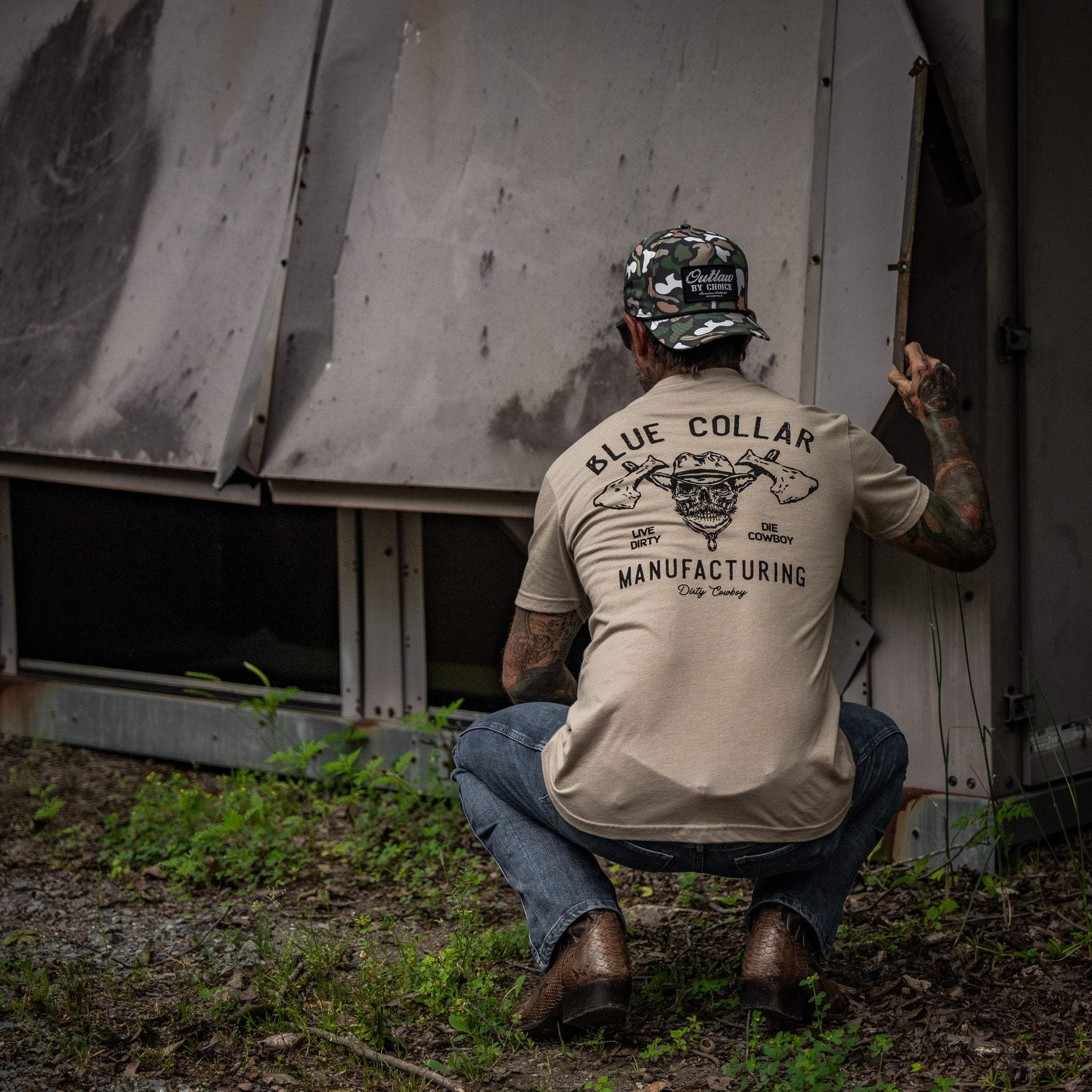Blue Collar Hatchet Men's T-Shirt - DIRTY COWBOY USA - Flyclothing LLC