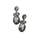 Oval Stone Link Dangle Evening Earrings - Madeline Love - Flyclothing LLC