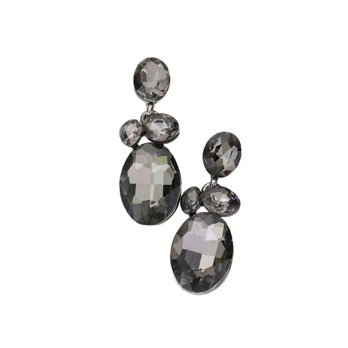 Oval Stone Link Dangle Evening Earrings - Madeline Love - Flyclothing LLC
