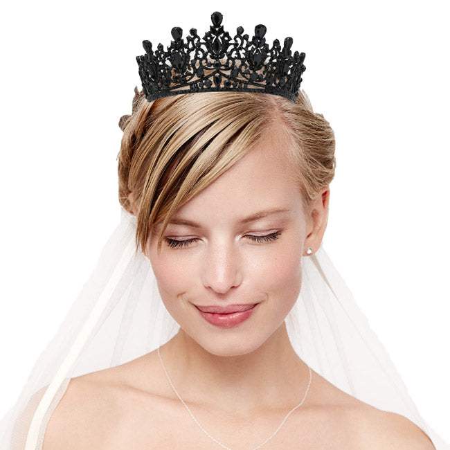 Teardrop Marquise Stone Accented Crown Tiara - Madeline Love - Flyclothing LLC