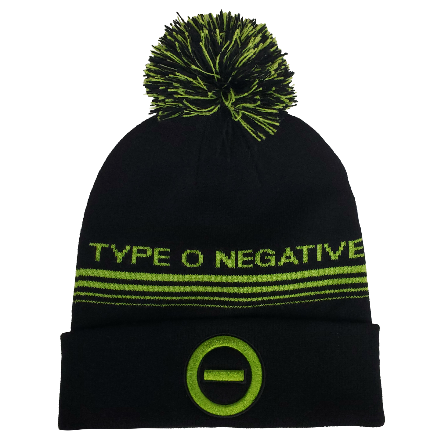 TYPE O NEGATIVE JACQUARD 1X1 RIBBED POM KNIT HAT