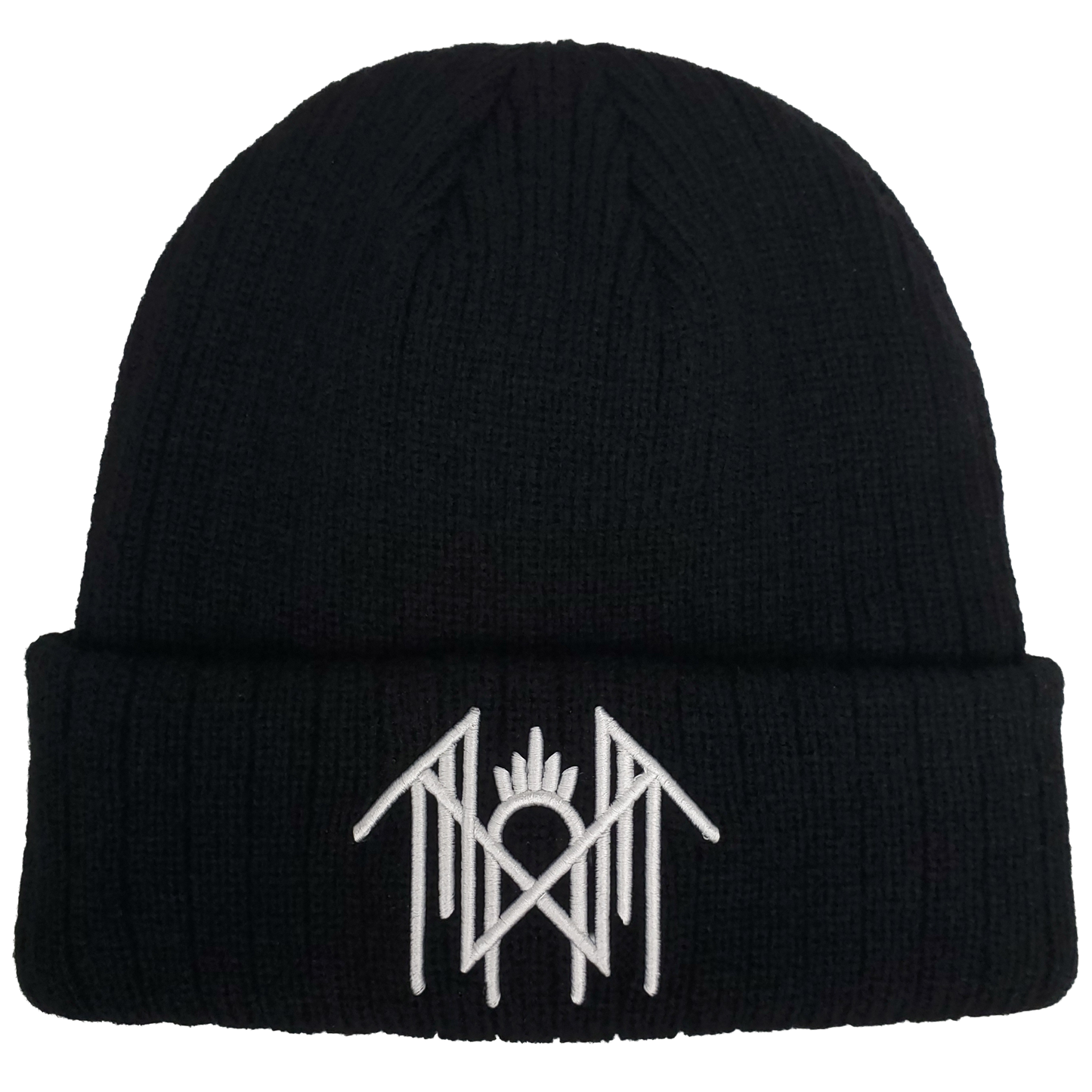 SLEEP TOKEN EMBROIDERED LOGO 3XL1 RIBBED BLACK ACRYLIC KNIT HAT