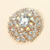 Oval Center Stone Accent Rhinestone Embellished Statement Pin Brooch - Madeline Love - Flyclothing LLC