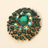 Oval Center Stone Accent Rhinestone Embellished Statement Pin Brooch - Madeline Love - Flyclothing LLC
