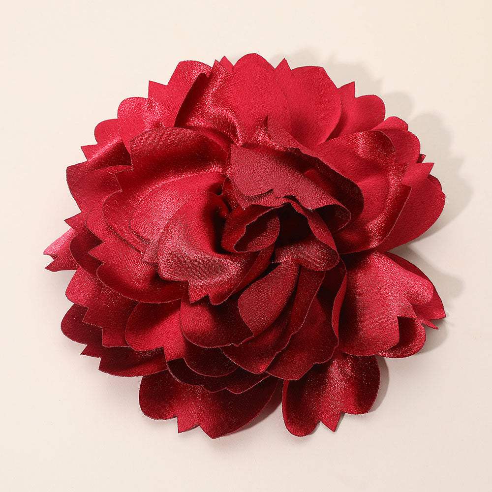 Oversized Statement Satin Floral Pin Brooch Hair Clip - Madeline Love - Flyclothing LLC