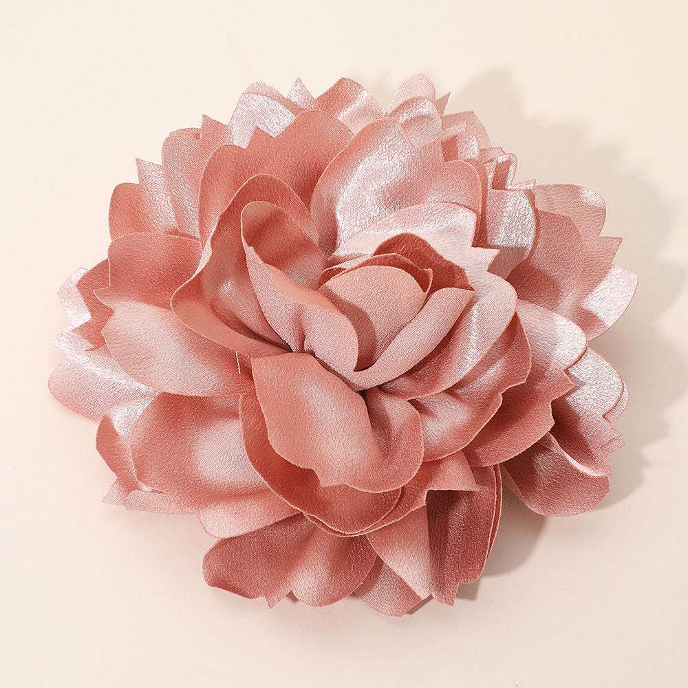 Oversized Statement Satin Floral Pin Brooch Hair Clip - Madeline Love - Flyclothing LLC