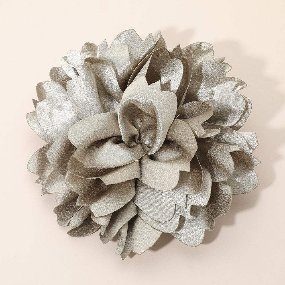 Oversized Statement Satin Floral Pin Brooch Hair Clip - Madeline Love - Flyclothing LLC