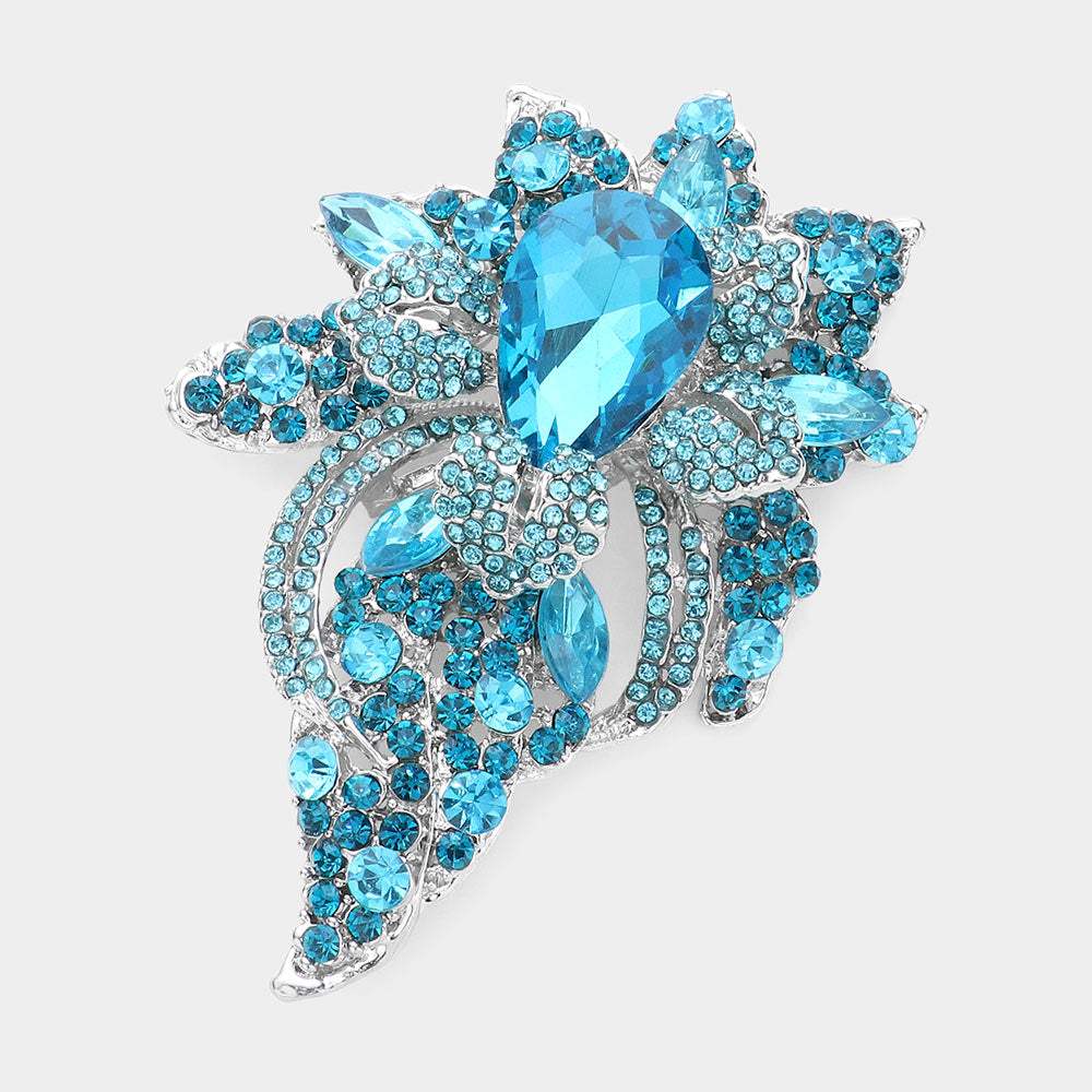 Floral Crystal Pave Bouquet Brooch Pendant - Madeline Love - Flyclothing LLC
