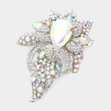 Floral Crystal Pave Bouquet Brooch Pendant - Madeline Love - Flyclothing LLC