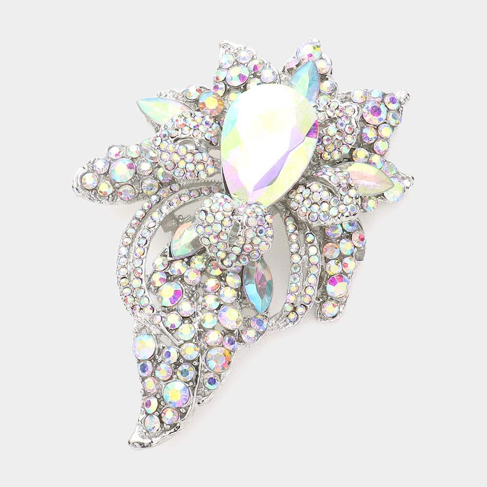 Floral Crystal Pave Bouquet Brooch Pendant - Madeline Love - Flyclothing LLC