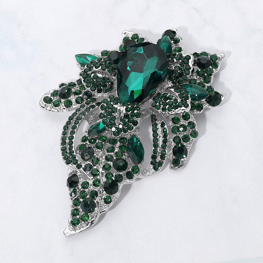 Floral Crystal Pave Bouquet Brooch Pendant - Madeline Love - Flyclothing LLC