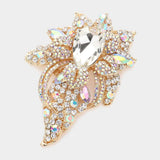 Floral Crystal Pave Bouquet Brooch Pendant - Madeline Love - Flyclothing LLC