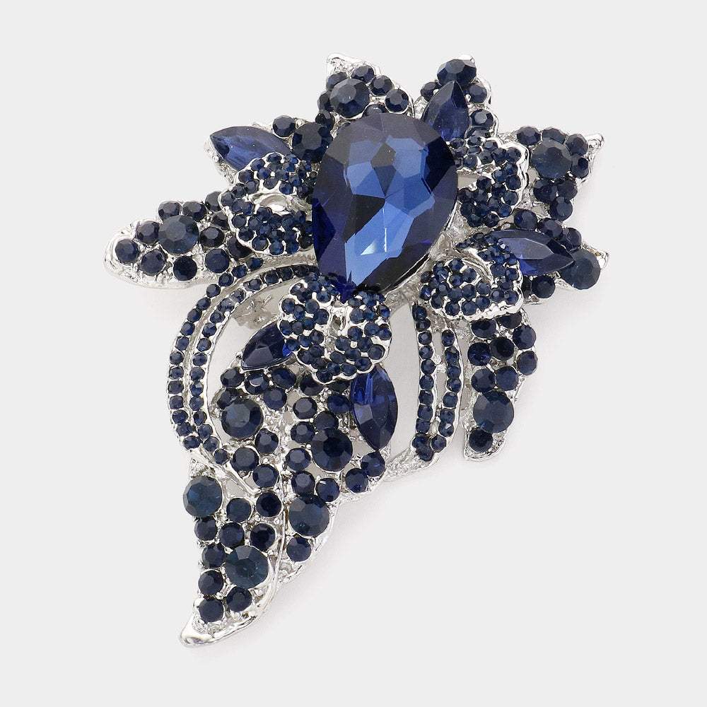Floral Crystal Pave Bouquet Brooch Pendant - Madeline Love - Flyclothing LLC