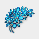 Glass Crystal Leaf Pin Brooch - Madeline Love - Flyclothing LLC