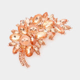 Glass Crystal Leaf Pin Brooch - Madeline Love - Flyclothing LLC