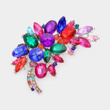 Glass Crystal Leaf Pin Brooch - Madeline Love - Flyclothing LLC