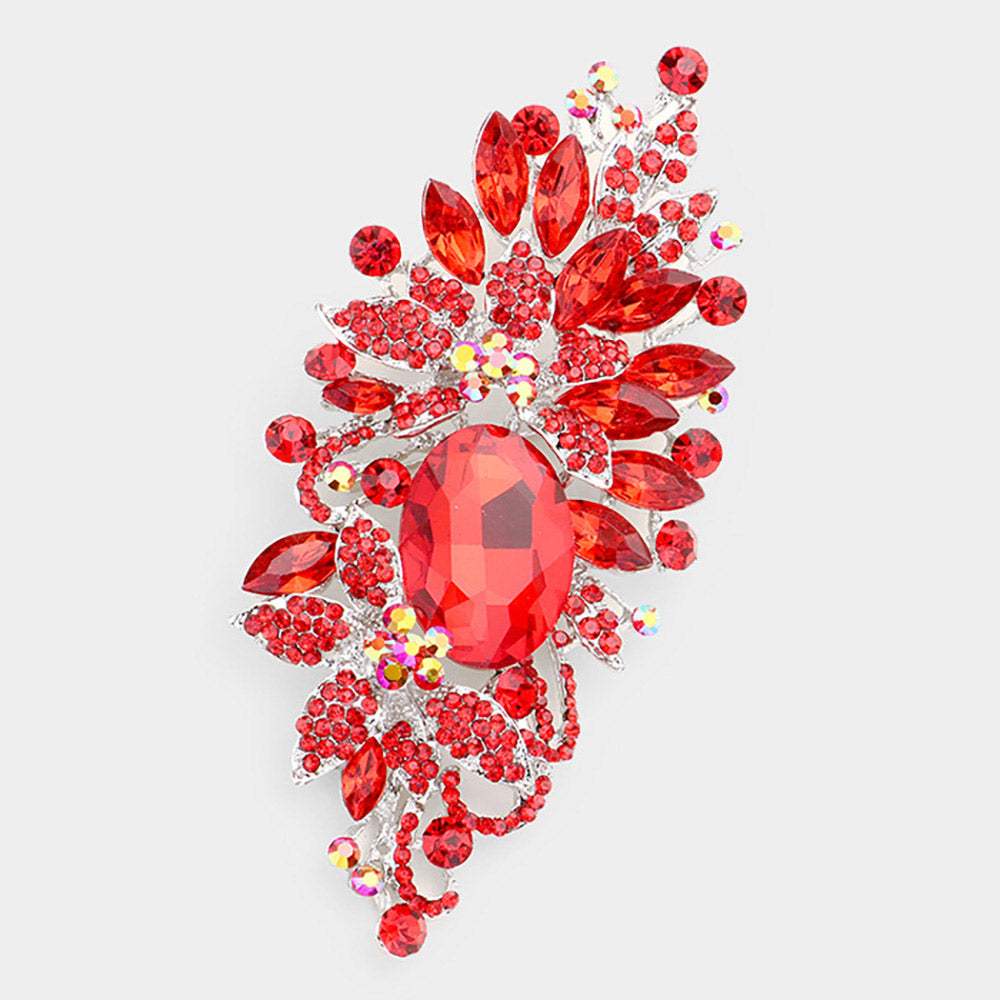 Floral Crystal Rhinestone Brooch / Pendant - Madeline Love - Flyclothing LLC