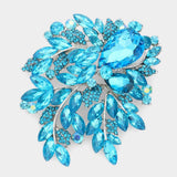 Floral Crystal Rhinestone Bouquet Brooch / Pendant - Madeline Love - Flyclothing LLC