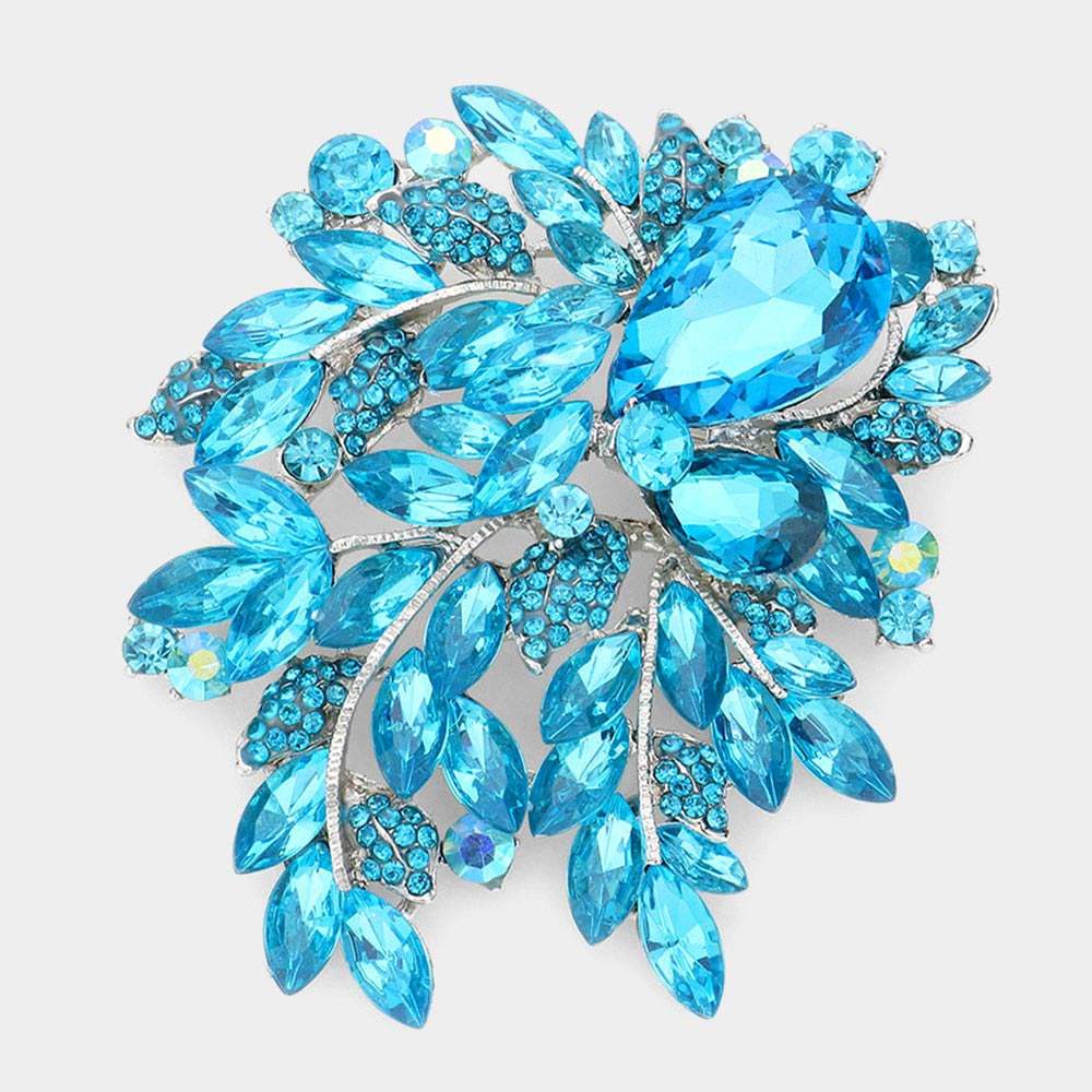 Floral Crystal Rhinestone Bouquet Brooch / Pendant - Madeline Love - Flyclothing LLC