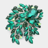 Floral Crystal Rhinestone Bouquet Brooch / Pendant - Madeline Love - Flyclothing LLC