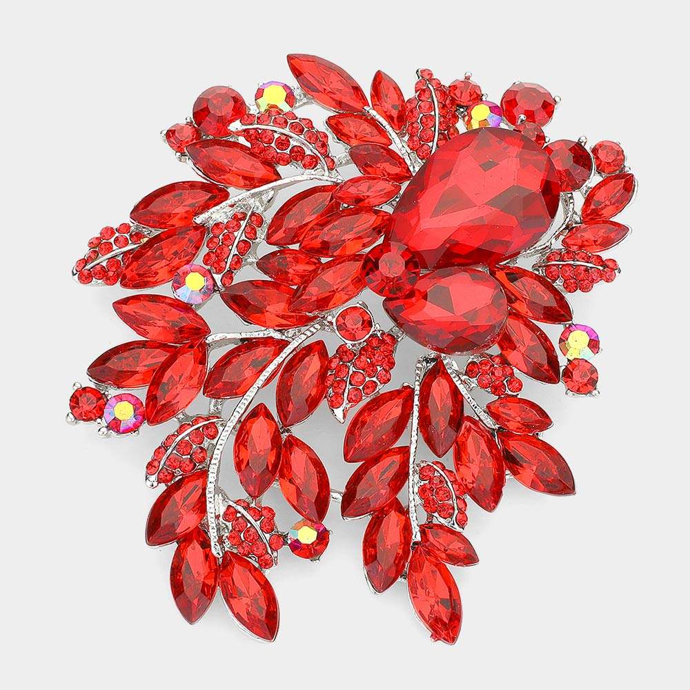 Floral Crystal Rhinestone Bouquet Brooch / Pendant - Madeline Love - Flyclothing LLC