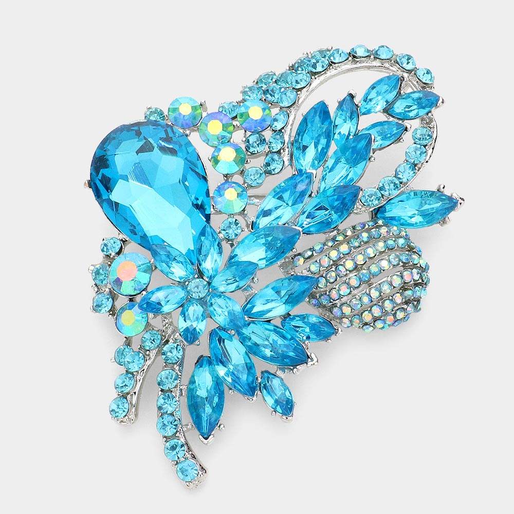 Glass Crystal Bouquet Brooch Pendant - Madeline Love - Flyclothing LLC