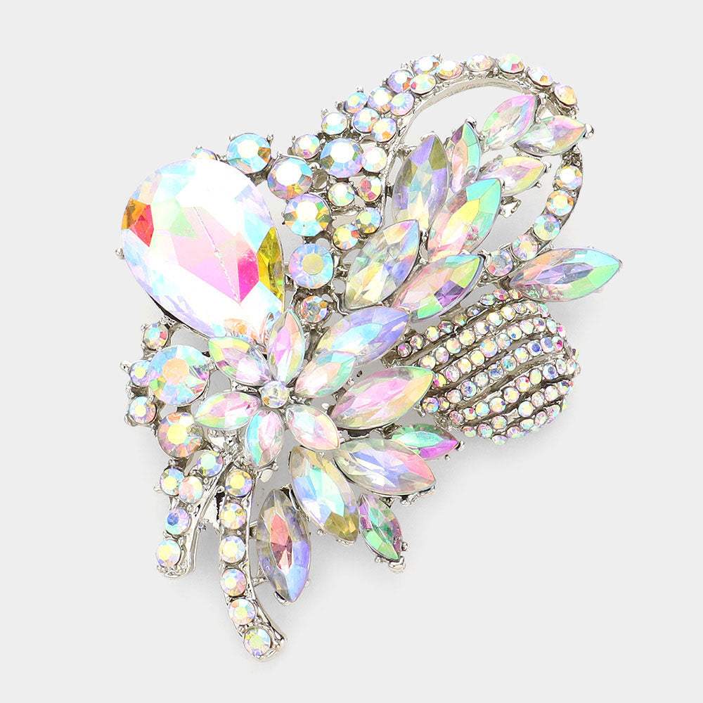 Glass Crystal Bouquet Brooch Pendant - Madeline Love - Flyclothing LLC