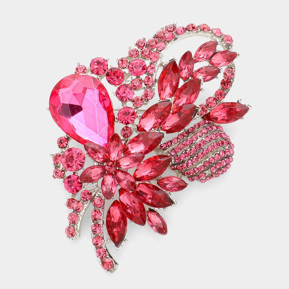 Glass Crystal Bouquet Brooch Pendant - Madeline Love - Flyclothing LLC